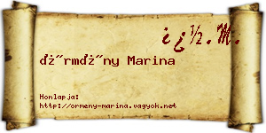 Örmény Marina névjegykártya
